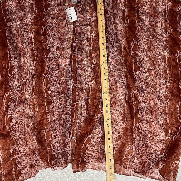 Sonoma Brown Animal Print Open Front Kimono Cover-Up One Size NWT - Picture 5 of 8